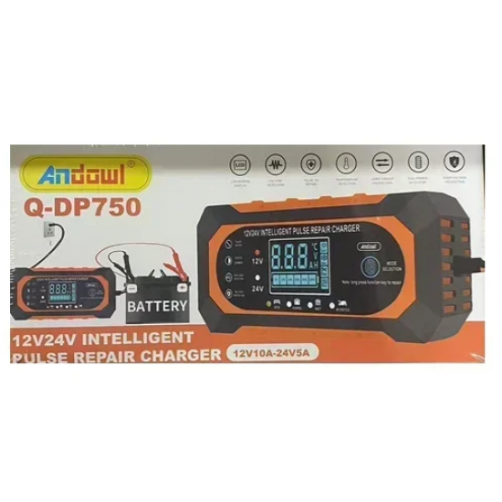 Φορτιστής μπαταριών 12V10A – 24V5A Andowl Q-DP750 πορτοκαλί/μαύρο