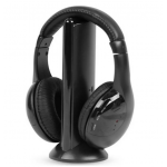 QY2001 Ασύρματα Over Ear Ακουστικά Τηλεόρασης Μαύρα