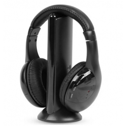 QY2001 Ασύρματα Over Ear Ακουστικά Τηλεόρασης Μαύρα