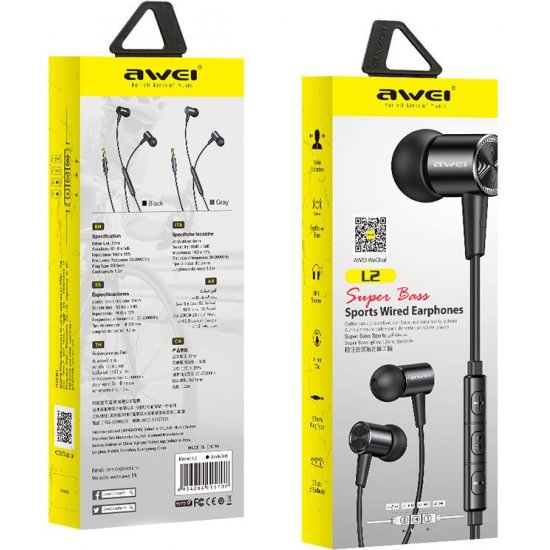 Awei L2 In-ear Handsfree με Βύσμα 3.5mm Μαύρο Awei L2 In-ear Handsfree με Βύσμα 3.5mm Μαύρο