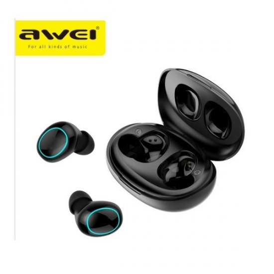 Awei T60 Ακουστικά με Θήκη Φόρτισης Μαύρα Awei T60 Ακουστικά με Θήκη Φόρτισης Μαύρα