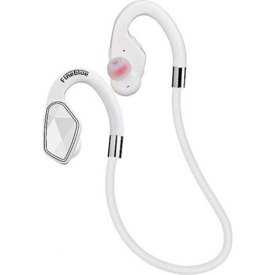 Fineblue MT-2 In-ear Bluetooth Handsfree Ακουστικά με Αντοχή στον Ιδρώτα Λευκά