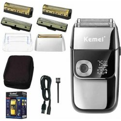 Επαναφορτιζόμενη Ξυριστική Μηχανή Προσώπου Kemei KM-2028 Ασημί