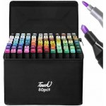 Σετ Μαρκαδόροι Ζωγραφικής με Διπλή Μύτη και Βαλιτσάκι σε 80 Χρώματα 