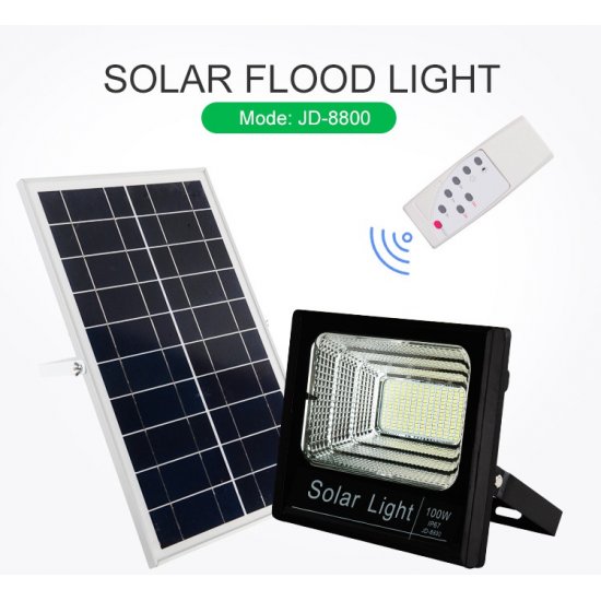 Αδιάβροχος Ηλιακός Προβολέας 100W Με Φωτοβολταϊκό Πάνελ  JD-8800