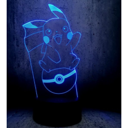 Διακοσμητικό Φωτιστικό 3D Illusion LED Pikachu Πολύχρωμο