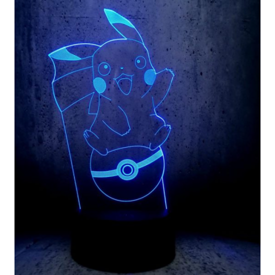 Διακοσμητικό Φωτιστικό 3D Illusion LED Pikachu