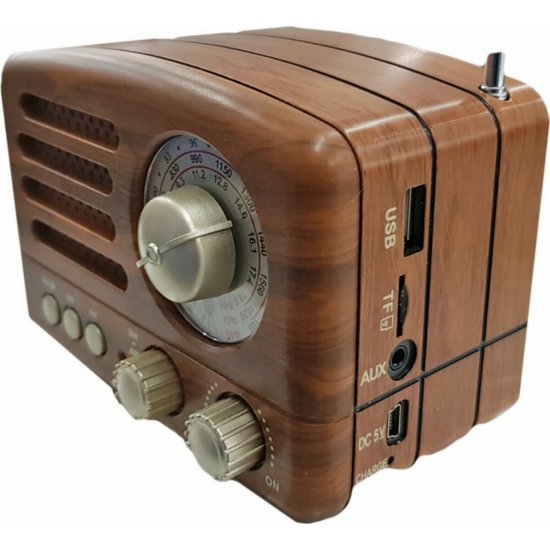 Επαναφορτιζόμενο Retro Ραδιόφωνο CMiK MK-615BT Καφέ Επαναφορτιζόμενο Retro Ραδιόφωνο CMiK MK-615BT Καφέ
