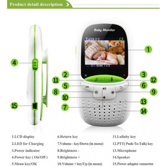 Ασύρματο Baby monitor 2″ VB602 Ασύρματο Baby monitor 2″ VB602