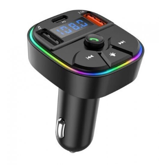 Ασύρματο πομπό FM αυτοκινήτου Δίσκος U Μουσική Συσκευή αναπαραγωγής MP3 αυτοκινήτου Διπλή USB Τύπος C Φορτιστής αυτοκινήτου Τηλέφωνο Φόρτιση ασύρματου Handsfree Car Kit