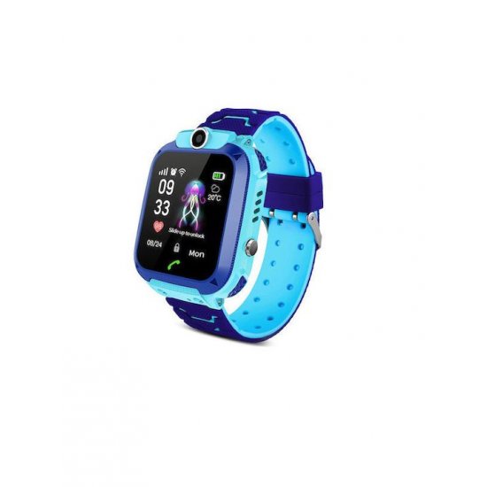 Παιδικό Smartwatch Q12 με GPS και Καουτσούκ/Πλαστικό Λουράκι Μπλε