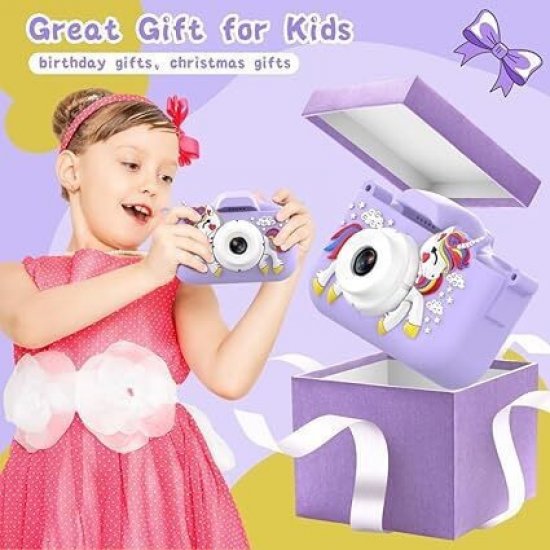 Παιδική Φωτογραφική Μηχανή με Οθόνη 2″ Μωβ Unicorn Παιδική Φωτογραφική Μηχανή με Οθόνη 2″ Μωβ Unicorn