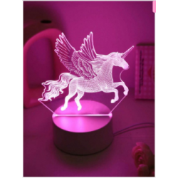 Διακοσμητικό Φωτιστικό 3D Illusion LED Μονόκερος Πολύχρωμο