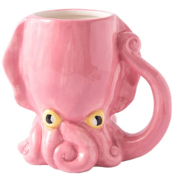 Κεραμική Τρισδιάσταστη Κούπα Ροζ Χταπόδι