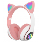 Cat STN-28 Ασύρματα Bluetooth Ακουστικά Ροζ Λευκά