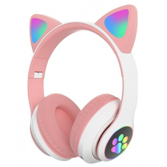 Cat STN-28 Ασύρματα Bluetooth Ακουστικά Ροζ Λευκά Cat STN-28 Ασύρματα Bluetooth Ακουστικά Ροζ Λευκά