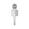 Ασύρματο Μικρόφωνο Ηχείο Bluetooth Karaoke Σε Ασημί Χρώμα