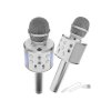 Ασύρματο Μικρόφωνο Ηχείο Bluetooth Karaoke Σε Ασημί Χρώμα