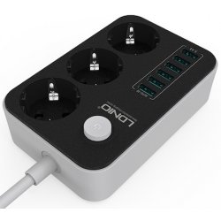 Ldnio Πολύπριζο Και  Φορτιστής Με 6 Θύρες Usb  Se3631