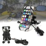 Μεταλλική Βάση Στήριξης Κινητού Και Φορτιστής Usb Για Μοτοσυκλέτα X-grip 