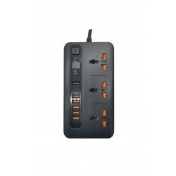 Πολύπριζο με 5 θύρες USB 3.4A & 3 υποδοχές