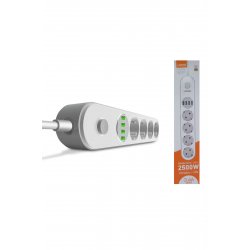 Πολύπριζο με 4 πρίζες ΕΕ και 4 θύρες USB λευκό SE4432