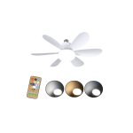Modern E27 Ceiling Fan Φ52cm with Light and Remote Control and Dimmable Lighting 40W RZ-175 White