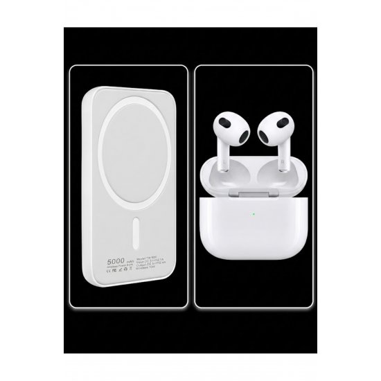 MagSafe 5000mAh 10W Powerbank επάνω κάτω σετ & ασύρματα ακουστικά Bluetooth MagSafe 5000mAh 10W Powerbank επάνω κάτω σετ & ασύρματα ακουστικά Bluetooth