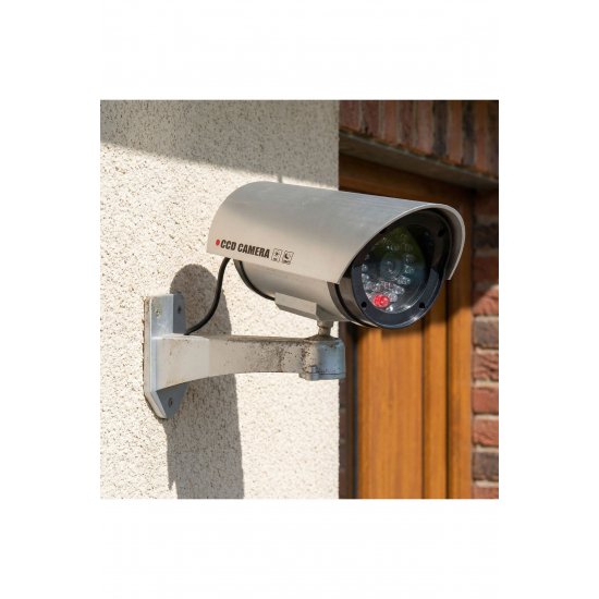 Ψεύτικη κάμερα παρακολούθησης CCTV, διακοπτόμενη περιστροφή 360 LED με καλώδιο, μπαταρίες AA, εσωτερικούς χώρους Ψεύτικη κάμερα παρακολούθησης CCTV, διακοπτόμενη περιστροφή 360 LED με καλώδιο, μπαταρίες AA, εσωτερικούς χώρους