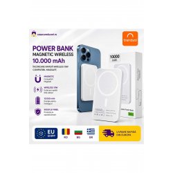 Magnetic Power Bank 10.000 mAh, Wireless 10W, MagSafe Compatible, Εξωτερική μπαταρία για ασύρματη φόρτιση
