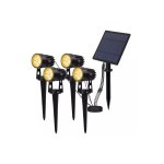 Επάνω Κάτω Σετ 4 Solar Spike Lights Warm White 3000K με Photocell IP65 4x3cm.
