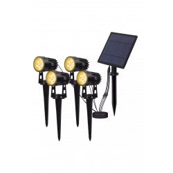 Επάνω Κάτω Σετ 4 Solar Spike Lights Warm White 3000K με Photocell IP65 4x3cm.