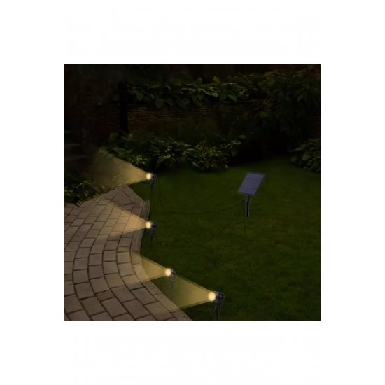Επάνω Κάτω Σετ 4 Solar Spike Lights Warm White 3000K με Photocell IP65 4x3cm.