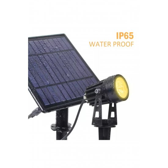 Επάνω Κάτω Σετ 4 Solar Spike Lights Warm White 3000K με Photocell IP65 4x3cm.