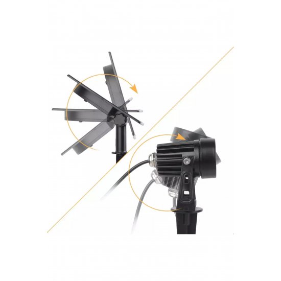 Επάνω Κάτω Σετ 4 Solar Spike Lights Warm White 3000K με Photocell IP65 4x3cm.