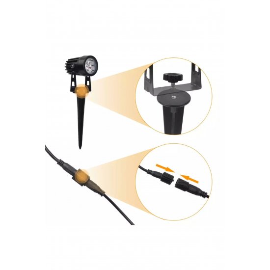 Επάνω Κάτω Σετ 4 Solar Spike Lights Warm White 3000K με Photocell IP65 4x3cm.
