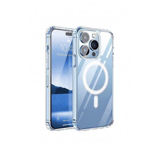 Διάφανη θήκη MagSafe σιλικόνης για iPhone 15 Pro Max EU Blister