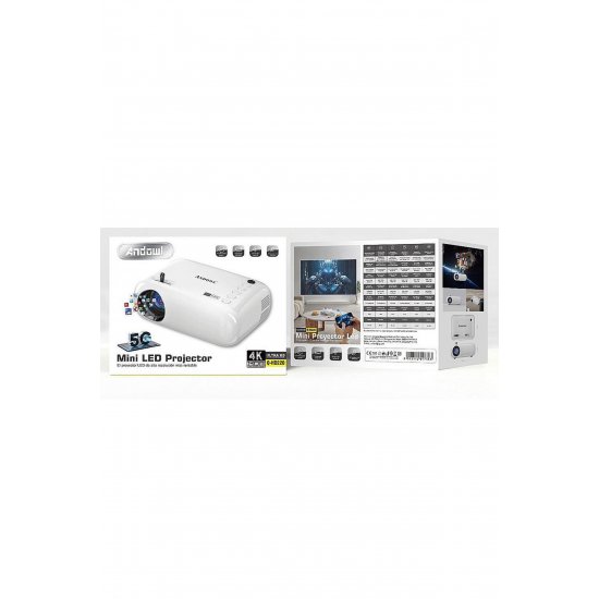 Qhd 220 Mini Projector DLP LED Λάμπα με ενσωματωμένα ηχεία Q-HD 220