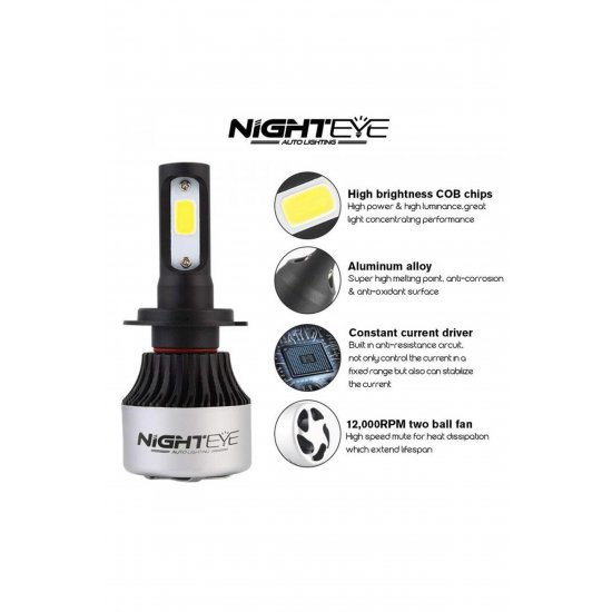 Λαμπτήρες LED 2 ΤΕΜ 36W 4500LM H4 12-24v NIGHTEYE