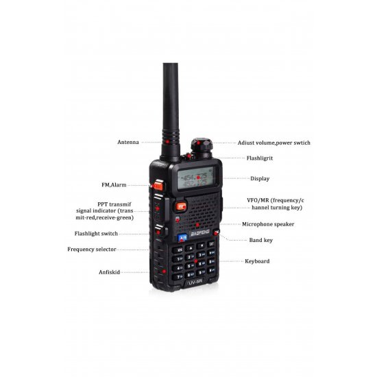Baofeng UV-5RA Φορητός πομποδέκτης διπλής ζώνης VHF/UHF έως 5,8 W OEM