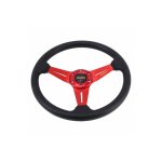 Τιμόνι αυτοκινήτου Βαθύ 35cm Κόκκινο-Μαύρο carbon OEM