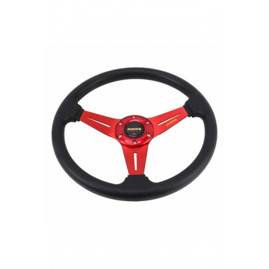Τιμόνι αυτοκινήτου Βαθύ 35cm Κόκκινο-Μαύρο carbon OEM