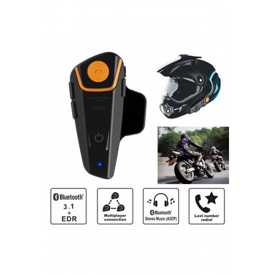 Bluetooth – Κράνος μονής ενδοεπικοινωνίας Αδιάβροχο BT-S2 1000m