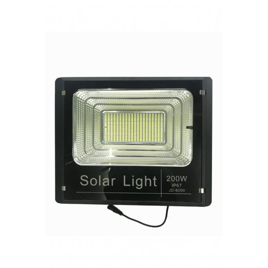 Solar Floodlight Αδιάβροχο 200W με Φωτοβολταϊκό Πάνελ, Τηλεχειριστήριο και χρονοδιακόπτη JD-8200