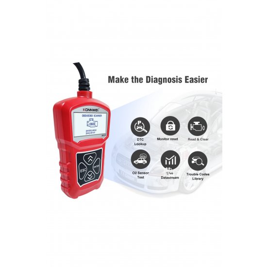 Φορητό εργαλείο διάγνωσης βλαβών KW309 OBDII OEM.
