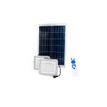 Ηλιακά LED Προβολείς 100W IP67 με Τηλεχειριστήριο 2τμχ & Φωτοβολταϊκό Πάνελ – Λευκό