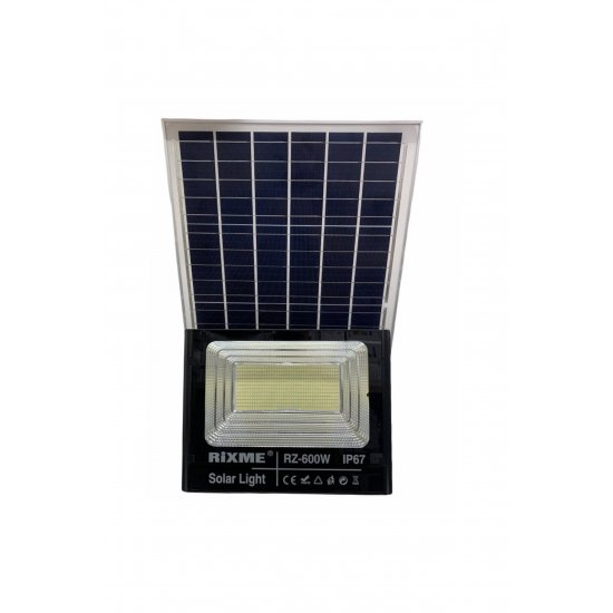 RiXME Waterproof Solar Floodlight 600W με ηλιακό πάνελ, τηλεχειριστήριο και χρονοδιακόπτη-OEM