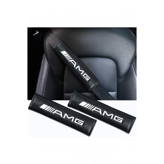 Τακάκια ζωνών ασφαλείας τύπου carbon AMG 2 τεμαχίων