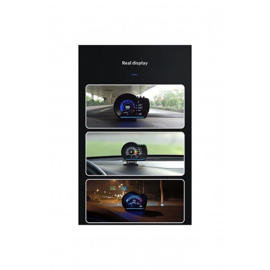 Ψηφιακό TFT Car Head-up Display OBD2 HUD Ταχύμετρο, Ταχόμετρο, Πίεση ελαστικών, Κατανάλωση καυσίμου