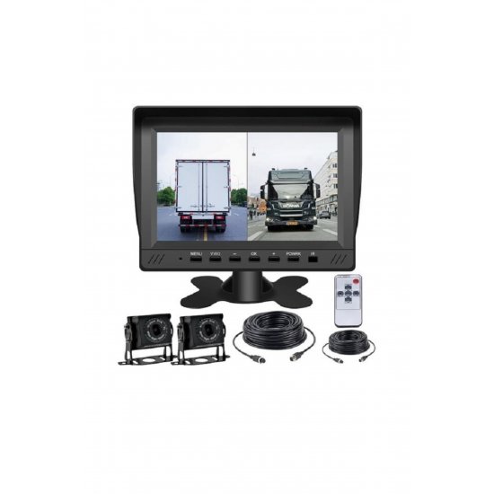 Διπλή ταυτόχρονη οθόνη LCD 9″ HD TFT/LED με κουμπιά αφής και 2 εισόδους βίντεο – OEM